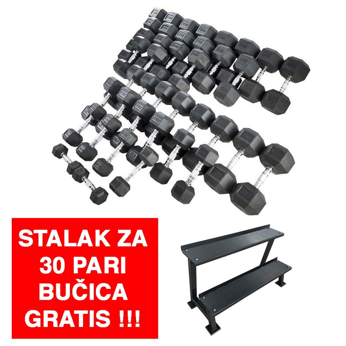 Slika od Set Hexagonalnih Bučica 2,5 do 40 kg