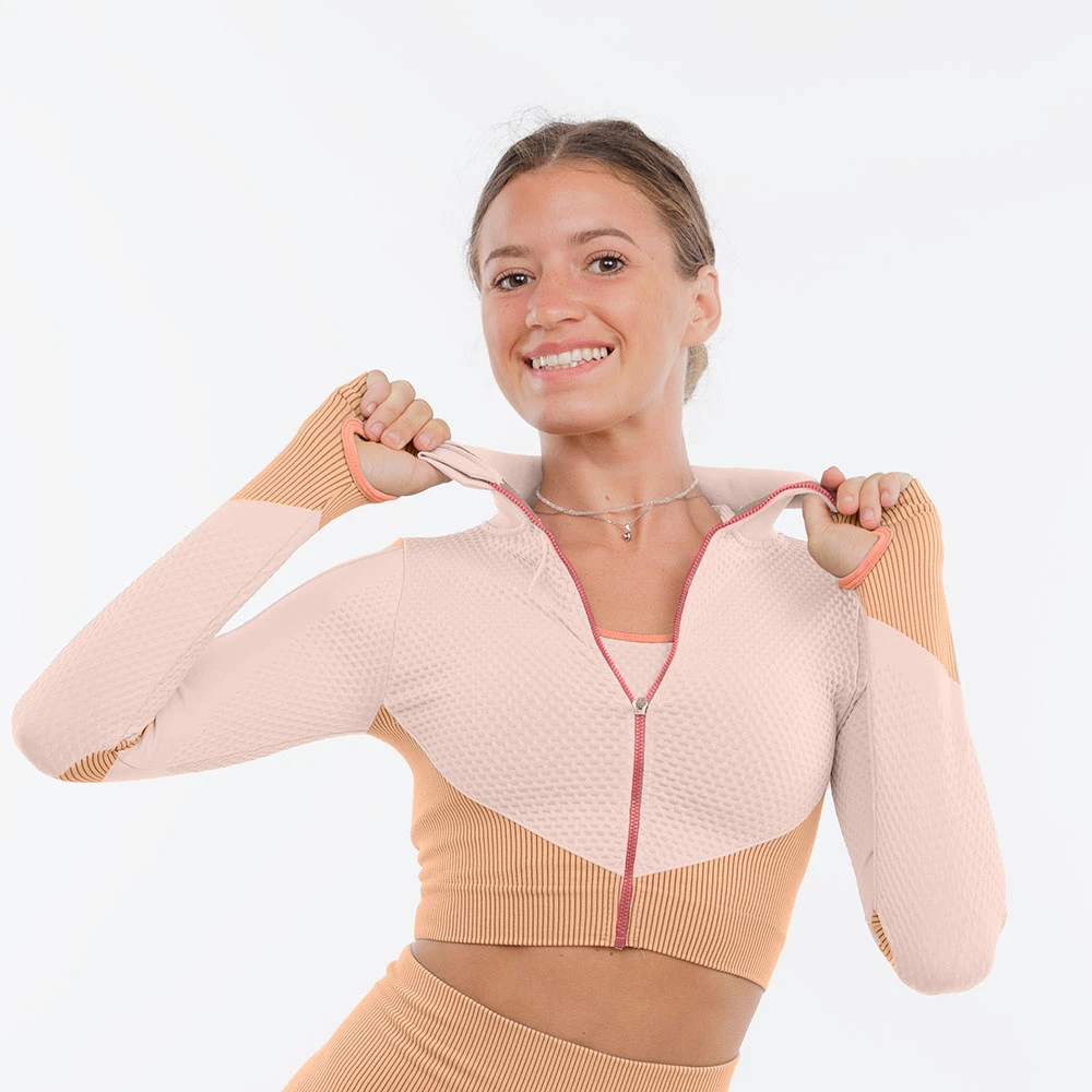 [W0081] Cynthia dugi rukav zip (Pink, S)